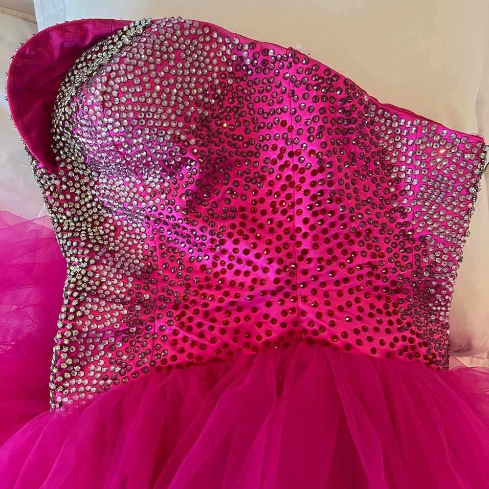 Sherri Hill rhinestone and tulle bustier dress - Picture 5 of 12